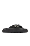 Alexander Wang Leather Dome Thong Sandals In Black