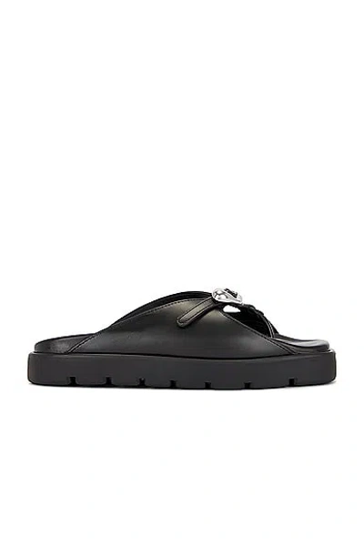 Alexander Wang Dome Flatform Leather Sandal In Black