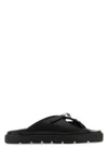 Alexander Wang Leather Dome Thong Sandals In Black