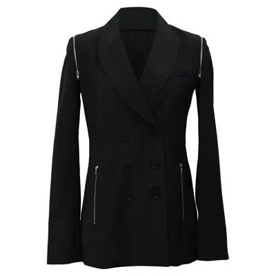Alexander Wang Double Breasred Blazer With Zippers In Black Polyester
