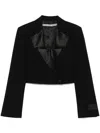 Alexander Wang Double-breasted Cropped Blazer In Black