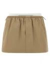 Alexander Wang Double Layer Waist Skirt Skirts Beige In Brown