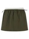Alexander Wang Layered Waist Mini Skirt Short Length In Green