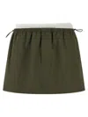 Alexander Wang Layered Waist Mini Skirt Short Length In Green