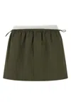 Alexander Wang Layered Waist Mini Skirt Short Length In Green
