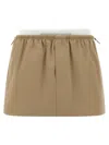 Alexander Wang Double Layer Waist Skirt Skirts Beige In Brown