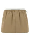 Alexander Wang Double Layer Waist Skirt Skirts Beige In Neutral