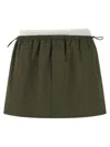 Alexander Wang Layered Waist Mini Skirt Short Length In Green