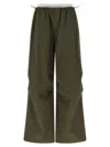 Alexander Wang Double Layer Waist Trousers Pants Green In Brown