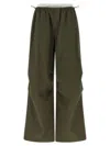 Alexander Wang Double Layer Waist Trousers Pants Green In Brown