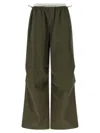 Alexander Wang Double Layer Waist Trousers Pants Green In Brown
