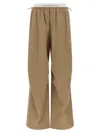 Alexander Wang Double Layer Waist Trousers Pants Beige In Sand