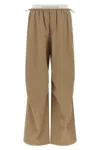 Alexander Wang Double Layer Waist Trousers Pants Beige In Brown