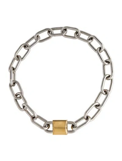 Pre-owned Alexander Wang Double Lock Necklace, 18" In Multi