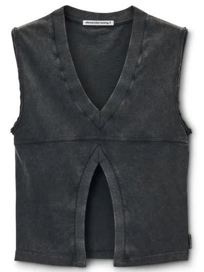 Alexander Wang Double V-neck Tank Top In Black