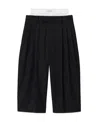 Alexander Wang Double-waist Cropped Trousers In Black