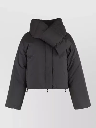 Alexander Wang Down Jacket Removable Scarf Mid Season In Black