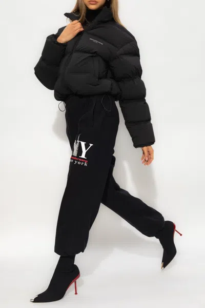 Alexander Wang Down Jacket With Logo In Black