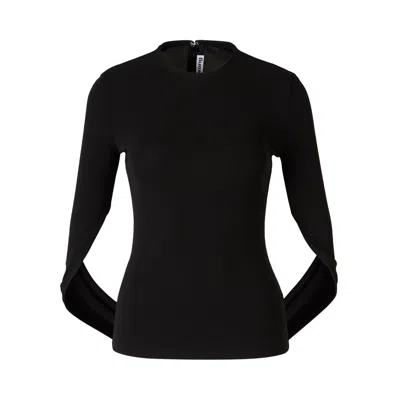 Pre-owned Alexander Wang Drape Back Long-sleeve Top 'black' | Women's Size S