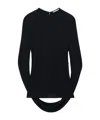 Alexander Wang Drape Back Long Sleeve Top In Matte Jersey In Black