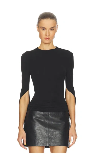 Alexander Wang Drape Back Sleeves Top In Black
