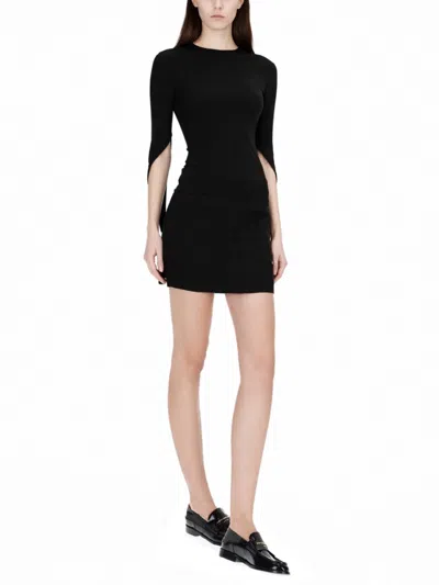 Alexander Wang Draped Back Lyocell Blouse In Black