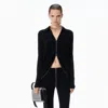 Alexander Wang Draped Back Zip Shirt In Crepe Jersey In Black