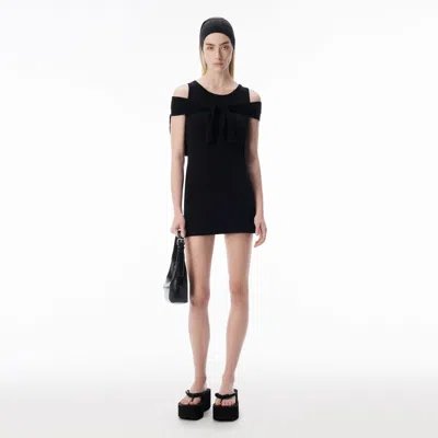 Alexander Wang Draped Cardigan Mini Dress In Black