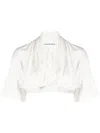 Alexander Wang Cowl Neck Crop Top In Silky Jersey In White