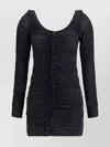 Alexander Wang Ruches Mini Dress In Black
