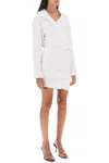 Alexander Wang Draped Mini Shirt Dress In White