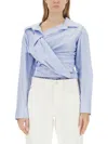 Alexander Wang Women Draped Shirt In Blue