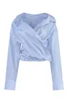 Alexander Wang Draped Shirt In Blue
