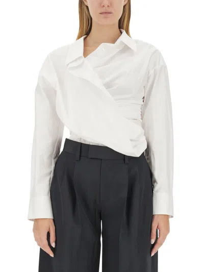 Alexander Wang Women Draped Shirt In Neutral