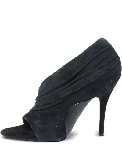 Pre-owned Alexander Wang Draped Suede Sandals In Black