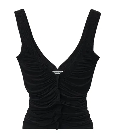Alexander Wang Draped Tank Top In Black