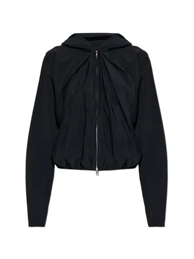 Alexander Wang Draped Zip-up Hoodie In Animal Print