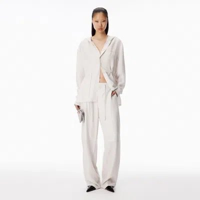 Alexander Wang Drawcord Mid-rise Tailored Pant In White