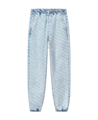 Alexander Wang Drawstring-fastening Denim Trousers In Blue