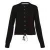 Alexander Wang Drawstring Hem Cardigan In Black