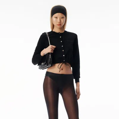 Alexander Wang Drawstring Hem Cardigan In Black