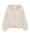Alexander Wang Drawstring Hooded Sweatshirt In Neutral