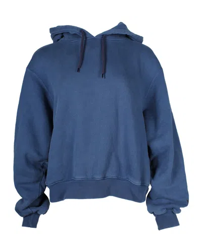 Alexander Wang Drawstring Hoodie In Blue Cotton