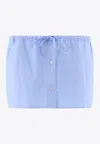 Alexander Wang Drawstring Skort With Crystal Hotfix Short Light Blue In Blue
