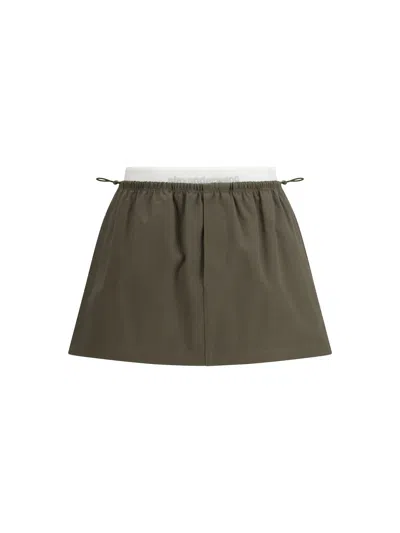 Alexander Wang Women Mid-rise Mini Logo Elastic Skirt In Multi