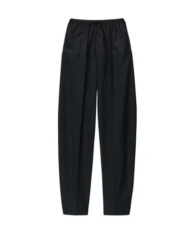 Alexander Wang Drawstring Nylon Trousers In Black
