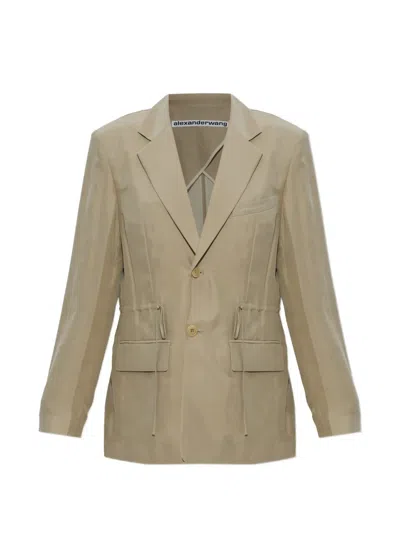 Alexander Wang Drawstring Pocket Blazer In Brown