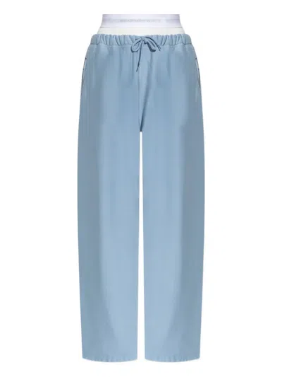 Alexander Wang Drawstring Pocket Trousers In Blue