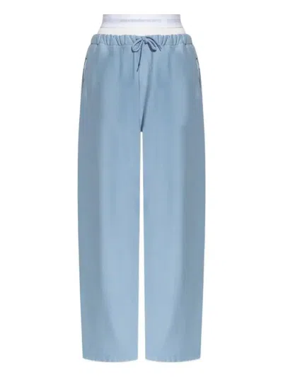 Alexander Wang Drawstring Pocket Trousers In Blue