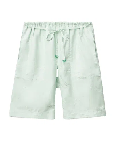 Alexander Wang Drawstring Pyjama Shorts In Green